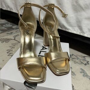 Gold heel sandals